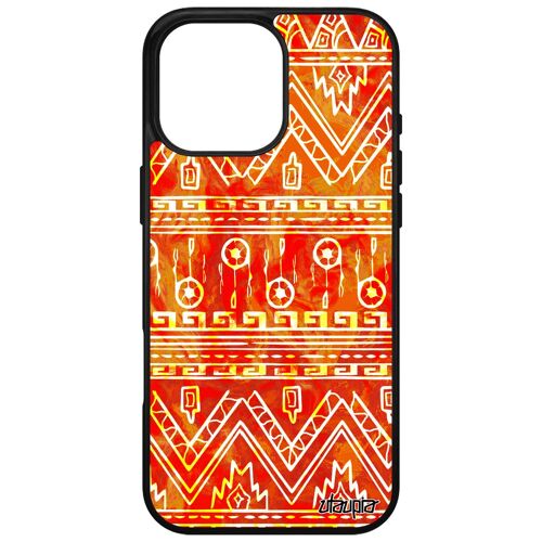 Coque Pour Apple Iphone 16 Pro Max Silicone Motif Azteque Fantaisie Coloré Tribal Texture Rouge Antichoc Noir Ethnique 4g Art Design De