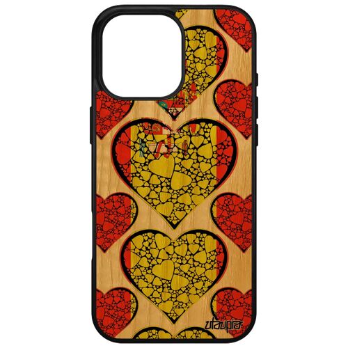 Coque Silicone Pour Apple Iphone 16 Pro Max Bois Drapeau Espagne Espagnol Souple Euro Sport Telephone Coupe D'europe Foot