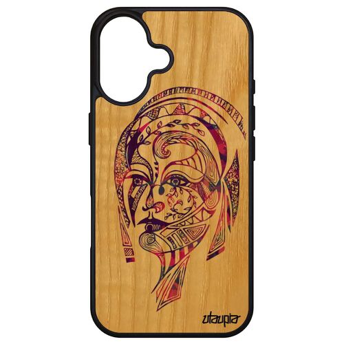 Coque Bois Pour Apple Iphone 16 Silicone Femme Antichoc Animaux Couleur Rigide Fille Violet Fee Motif Tribal Dessin Housse Azteque Pastel
