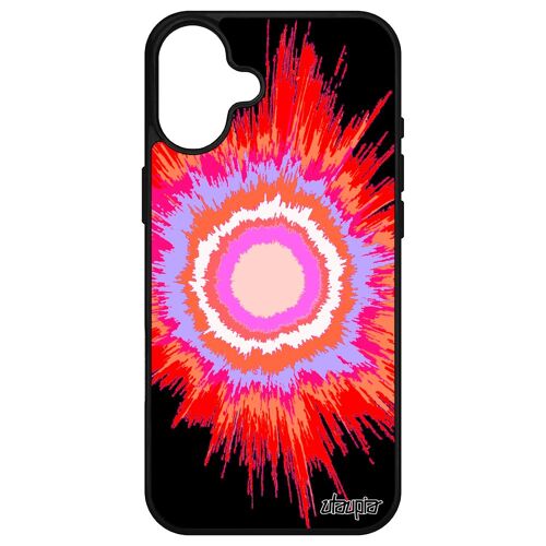 Coque Antichoc Pour Apple Iphone 16+ Plus Silicone Explosion Rouge Smartphone Telephone Design Jolie Case Soleil Galaxie Fond Motif Effet