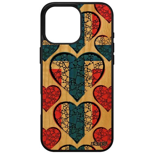 Coque Bois Telephone Pour Apple Iphone 16 Pro Max Silicone Drapeau Norvege Norvegien Foot Coeur Gel Football Case I Love Sport