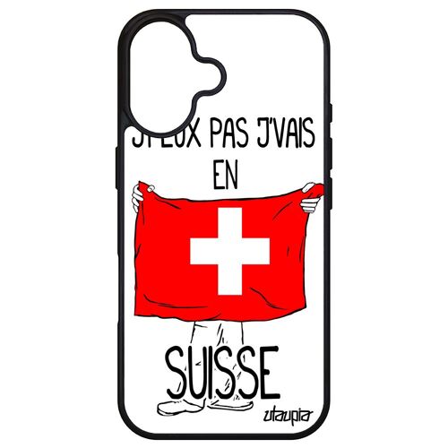 Coque J'peux Pas J'vais En Suisse Pour Iphone 16 Silicone Coupe Du Monde Etui Drapeau Basket Football Foot Coupe D'europe Case Euro Apple