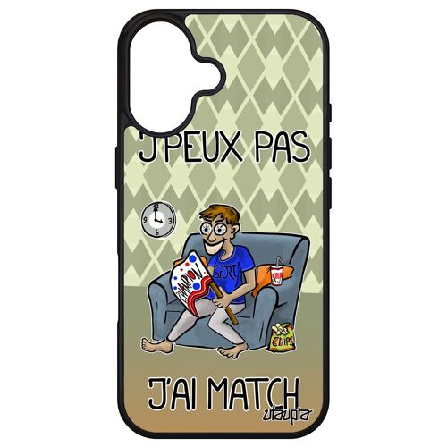 Coque Pour Iphone 16 Silicone J'peux Pas J'ai Match Vert Comique Foot Texte Handball Mobile Je Bd Football Coupe Du Monde Telephone Apple