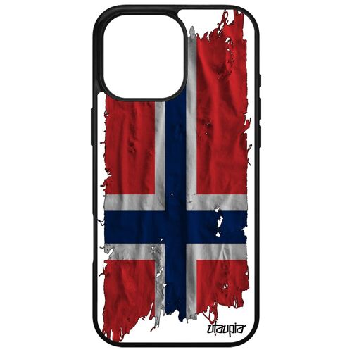 Coque Pour Iphone 16 Pro Max En Silicone Drapeau Norvege Norvegien Jo Antichoc Foot Basket Tissu Sport Football Telephone Apple