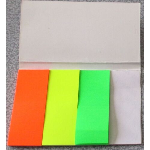 Pochette Cartonnée Niceday Contenant  Environ 60 Notes Index 50x20mm De Couleurs Vives : Orange/Jaune Et Vert