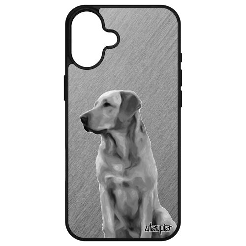 Coque Silicone Chien Pour Iphone 16+ Plus Rigide Gris Animaux Gel Design Telephone Texture 512 Go Chiot Labrador Animal Housse Etui Apple