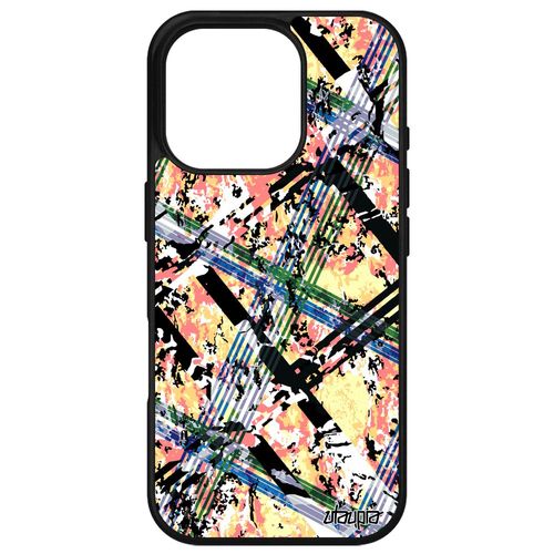 Coque Pour Apple Iphone 16 Pro Silicone Carreau Tartan Design Housse Original Geometrique Metal Motif Texture Case Carre Orange Tpu