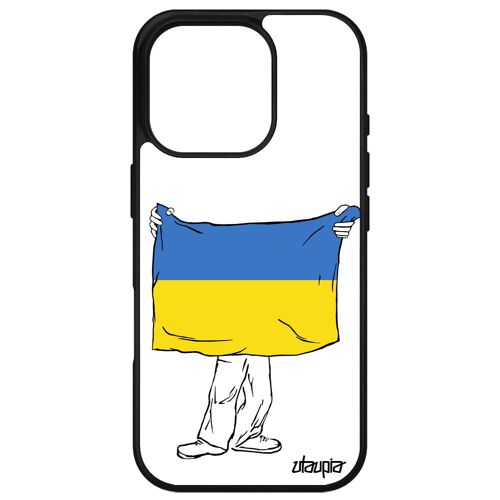 Coque Pour Apple Iphone 16 Pro Silicone Drapeau Ukraine Ukrainien Bumper Football Etui Foot Alu Smartphone Sport Euro Basket De