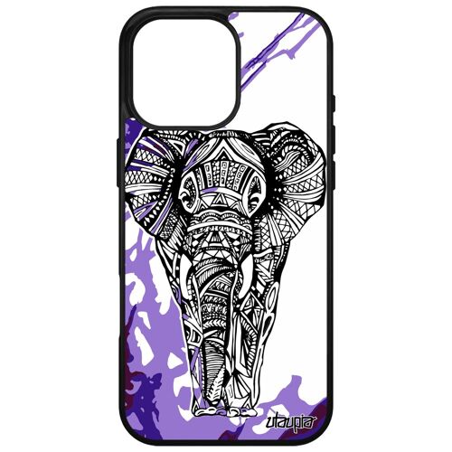 Coque Silicone Pour Apple Iphone 16 Pro Max Elephant Fantaisie Dessin D'afrique Art Unique Telephone Gel Antichoc Animal Peinture De