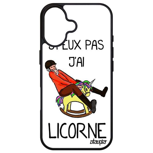 Coque De Protection Pour Iphone 16 En Silicone J'peux Pas J'ai Licorne Humoristique Cheval Humour Pas Cher Alu Bande Dessinée Apple