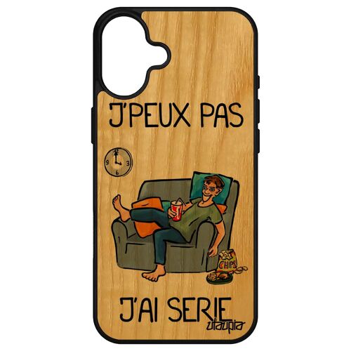 Coque Bois Silicone Pour Iphone 16+ Plus J'peux Pas J'ai Série Gris Jpeux Television Dessin Animé Etui Humour Smartphone Manga Case Apple
