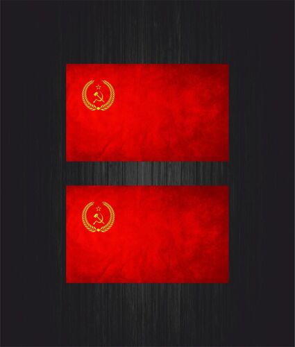 2x Autocollant Sticker Voiture Drapeau Russie Blason Urss Cccp Sovietique Russe