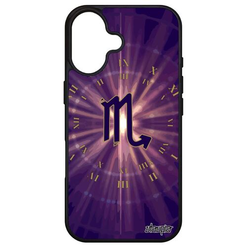 Coque Pour Iphone 16 En Silicone Signe Scorpion De Protection Violet Astrologique Univers Galaxie Etoiles Metal Du Zodiaque Mobile Apple