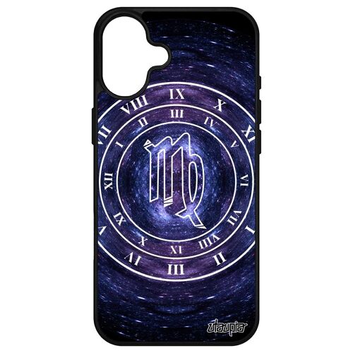 Coque Pour Iphone 16+ Plus Silicone Signe Astrologique Vierge Case Univers Antichoc Horloge Galaxie Aluminium Etoiles 4g Gel Apple