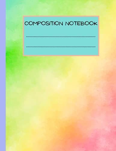 Pastel Composition Notebook: Pastel Rainbow Tie Dye Composition Notebook / Bright Composition Notebook Wide Ruled 8.5x11