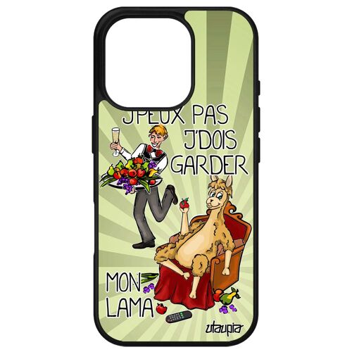 Coque Pour Apple Iphone 16 Pro Silicone J'peux Pas J'dois Garder Mon Lama Cartoon Vert Bd Bumper Je Jpeux Humoristique Animal Texte