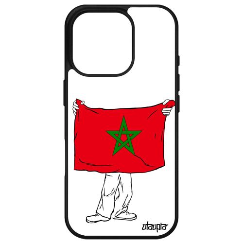 Coque Pour Apple Iphone 16 Pro Silicone Drapeau Maroc Marocain Portable Telephone Basket Coupe Du Monde Sport Etui Jo Foot