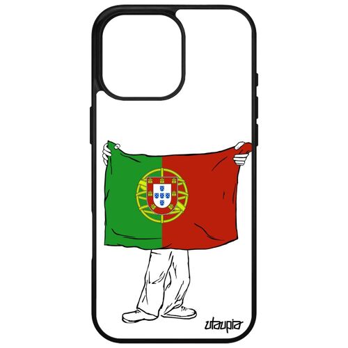 Coque Silicone Pour Apple Iphone 16 Pro Max Drapeau Portugal Portugais Souple Housse Portable Foot Coupe Du Monde Football Coupe D'europe