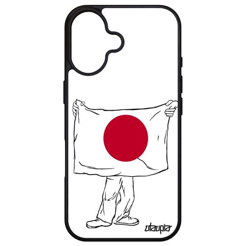 Coque Pour Iphone 16 En Silicone Drapeau Japon Japonais Housse De Protection Basket Aluminium Jo Football Foot Made In France Apple
