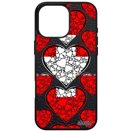 Coque Pour Iphone 16 Pro Max Silicone Drapeau Suisse Coupe D'europe Original Coupe Du Monde Euro Football Foot Sport Noir Apple