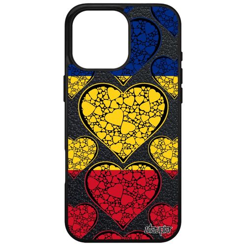 Coque Silicone Drapeau Roumanie Roumain Pour Iphone 16 Pro Max Jo Antichoc Euro Sport Foot Football Original 4g Case Apple