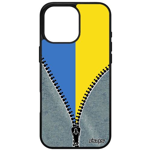 Coque Silicone Antichoc Telephone Pour Iphone 16 Pro Max Drapeau Ukraine Ukrainien Alu Sport Housse Euro Foot Basket Jo Apple