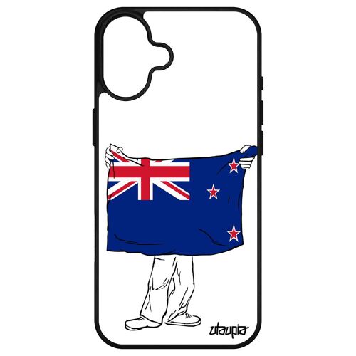 Coque Drapeau Nouvelle Zelande Neo Zelandais Pour Apple Iphone 16+ Plus Silicone Coupe Du Monde Basket Sport Pas Cher Aluminium