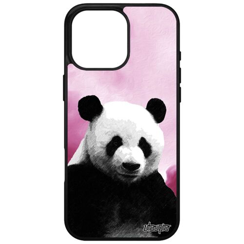 Coque Pour Apple Iphone 16 Pro Max En Silicone Panda Noir De Protection Nuage Ciel Design Dessin Ecologie Souple Animaux Telephone Mobile