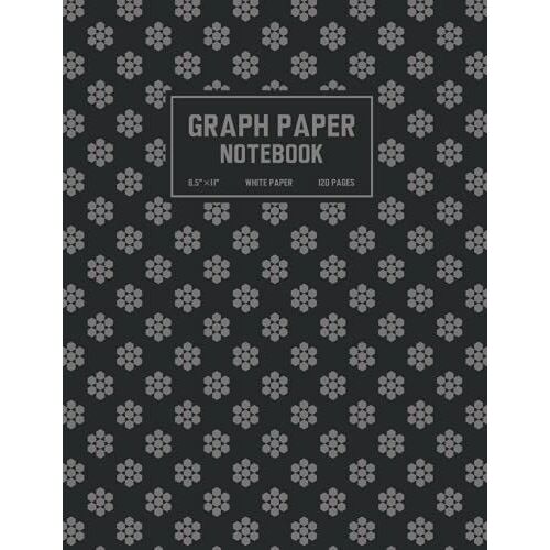 Graph Paper Notebook (Black Cover), 8.5×11 Inches 120 Page Notebook. Mathematics Book, Engineering Book.: Graph Paper, Coordinate Paper, Grid Paper, Or Squared Paper, 8mm Grids, Squares.