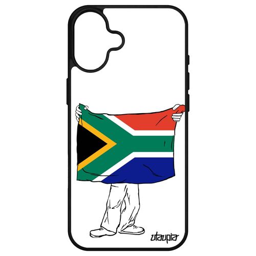 Coque Pour Iphone 16+ Plus Silicone Drapeau Afrique Du Sud Africain Coupe Du Monde Motif Basket Sport Antichoc 128 Go Can Apple
