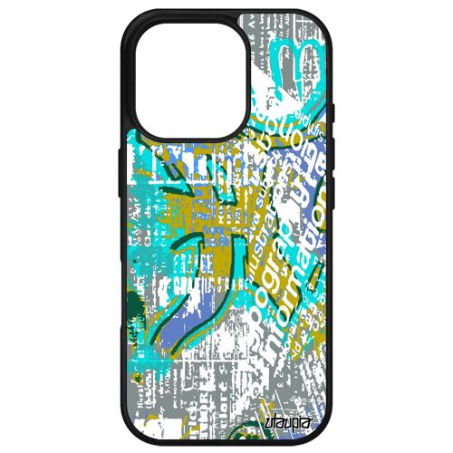 Coque Pour Apple Iphone 16 Pro Silicone Street Art 512 Go Vert Telephone Graffiti Fond Tag Peinture Effet Portable Dessin 4g Design