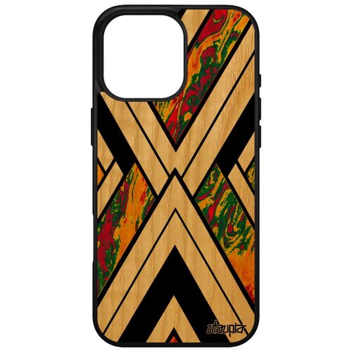 Coque Vrai Bois Pour Iphone 16 Pro Max Silicone Marbre Telephone Jaune Jolie Pierre Granite 4g Motif Forme Portable Made In France Apple
