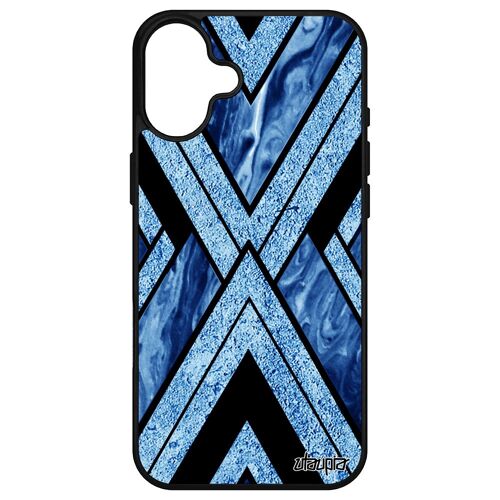 Coque Pour Apple Iphone 16+ Plus En Silicone Marbre Antichoc Unique Coloré Case Texture Matiere Forme Design Granite Bleu Original Motif