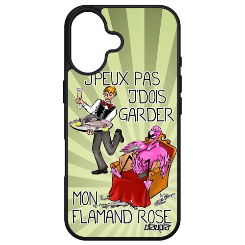 Coque J'peux Pas J'dois Garder Mon Flamant Rose Pour Apple Iphone 16 Silicone Humoristique Oiseau Cartoon Bumper Bd Drole Animal Etui Je