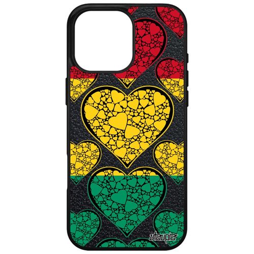 Coque Pour Iphone 16 Pro Max Silicone Drapeau Guinee Guineen Jo Noir Coupe Du Monde Rigide Football Case Telephone Coeur Metal Foot Apple