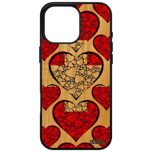 Coque Pour Iphone 16 Pro Max Bois Silicone Drapeau Suisse Coupe Du Monde Sport Switzerland Euro Foot Rigide Jo Frêne Case Apple