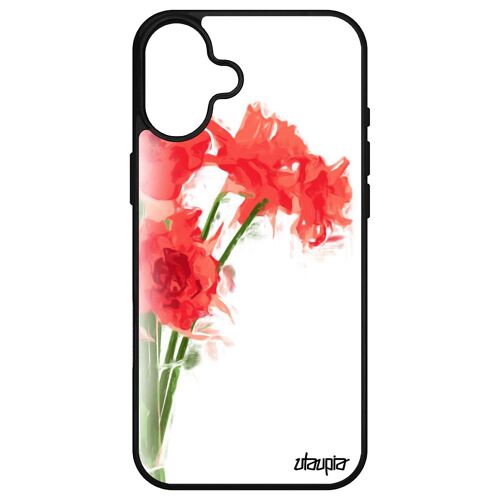 Coque Pour Apple Iphone 16+ Plus Silicone Bouquet De Fleurs Jonquille Romantique Case Metal Rouge Cadeau Fete Des Meres Pastel Etui Femme