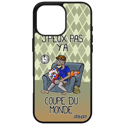 Coque Silicone Pour Apple Iphone 16 Pro Max J'peux Pas Y'a Coupe Du Monde Jpeux Sport Vert Noir 4g Texte Humour Je Tpu Supporter Bd