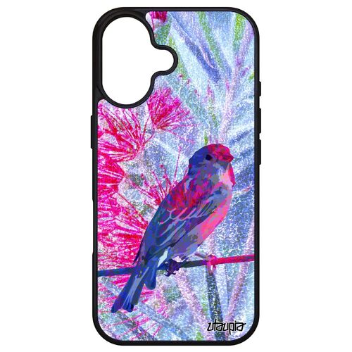 Coque Silicone Pour Iphone 16 Oiseau Dessin Moineau Nature Bleu Portable Design Rigide Petit Animaux Antichoc Fleurs Animal De Apple