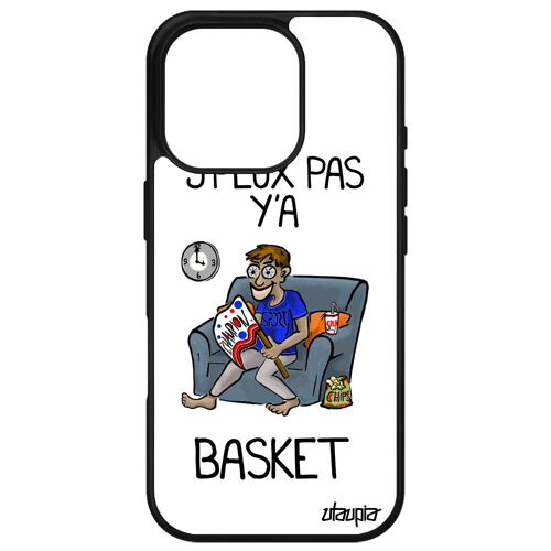 Coque J'peux Pas Y'a Basket Pour Iphone 16 Pro En Silicone Mobile Blanc Dessin Bande Dessinée Portable Je Basketball Tpu Nba Apple