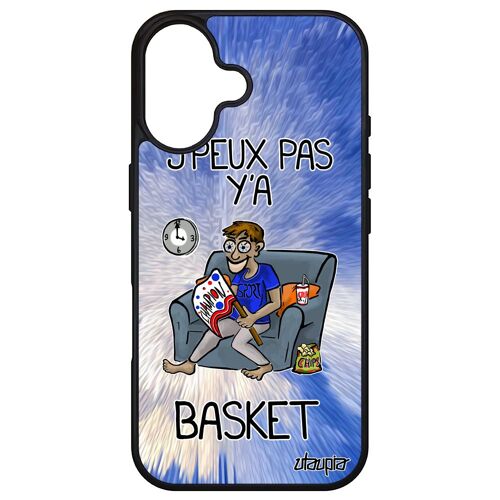 Coque Pour Iphone 16 Silicone J'peux Pas Y'a Basket Case Nba Noir Humour Comique Dessin Jpeux Texte Drole Smartphone Supporter Apple