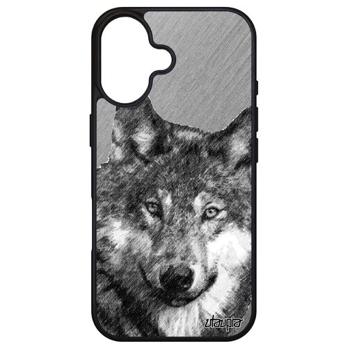 Coque Silicone Pour Apple Iphone 16 Loup Alpha Design Louve Dessin Animaux Lupus Portable Smartphone Etui Predateur Gris Animal De
