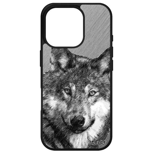 Coque Loup Antichoc Pour Apple Iphone 16 Pro Silicone Lupus Alpha Louve Gris Predateur Mobile Portable Dessin Souple Animal Bumper Effet