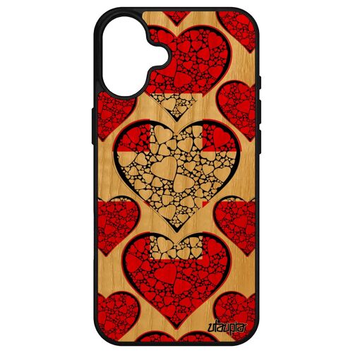 Coque En Bois Pour Apple Iphone 16+ Plus Silicone Drapeau Suisse Switzerland Original Telephone Jo Foot Coupe D'europe Euro Football