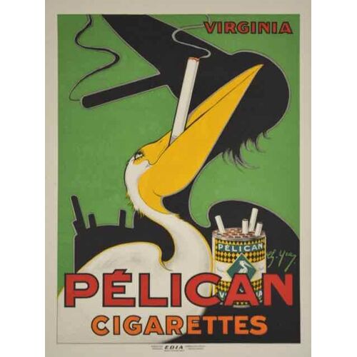Affiche Pélican Cigarettes Virginia 
