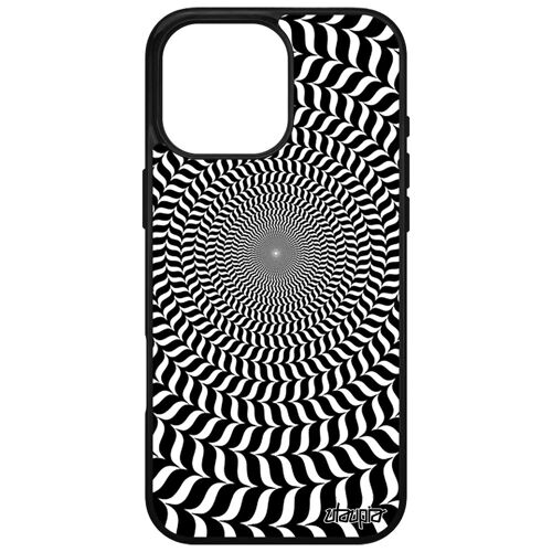 Coque Pour Apple Iphone 16 Pro Max Silicone Illusion D'optique Noir Magie Bicolore Antichoc Pas Cher Art Visuel Noir Et Blanc Effet Rond