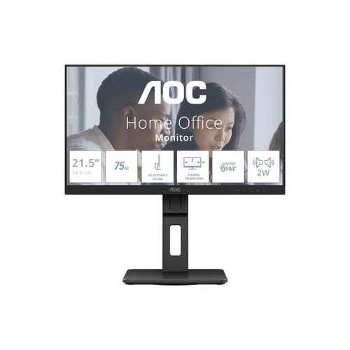 AOC 22E2UMF - Écran LED - 22" (21.5" visualisable) - 1920 x 1080 Full HD (1080p) @ 75 Hz - VA - 3000:1 - HDMI, VGA, DisplayPort - haut-parleurs - noir