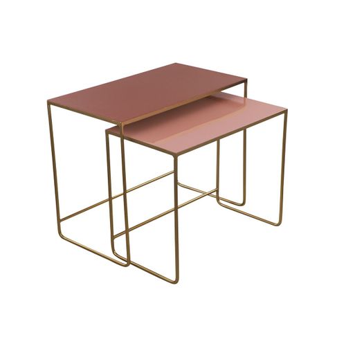 Tables Basses Gigognes Terracotta, Rose Et Or (Lot De 2) Wess