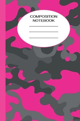 Composition Notebook Pink, Gray (Grey) With Pink Stripe: 120 Page Wide Ruled Notebook, Journal, Perfect For Kids Of All Ages, Ideal For School, Work, Home Or Office