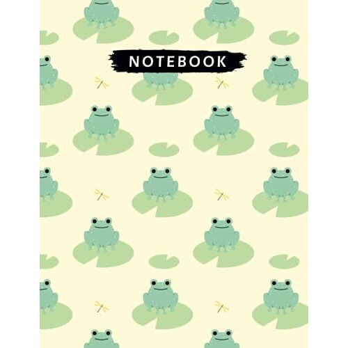 Notebook: Lined Notebook Journal (College Ruled Paper) - Forg Pattern Cover Composition Notebook - 100 Pages - 8.5 X 11